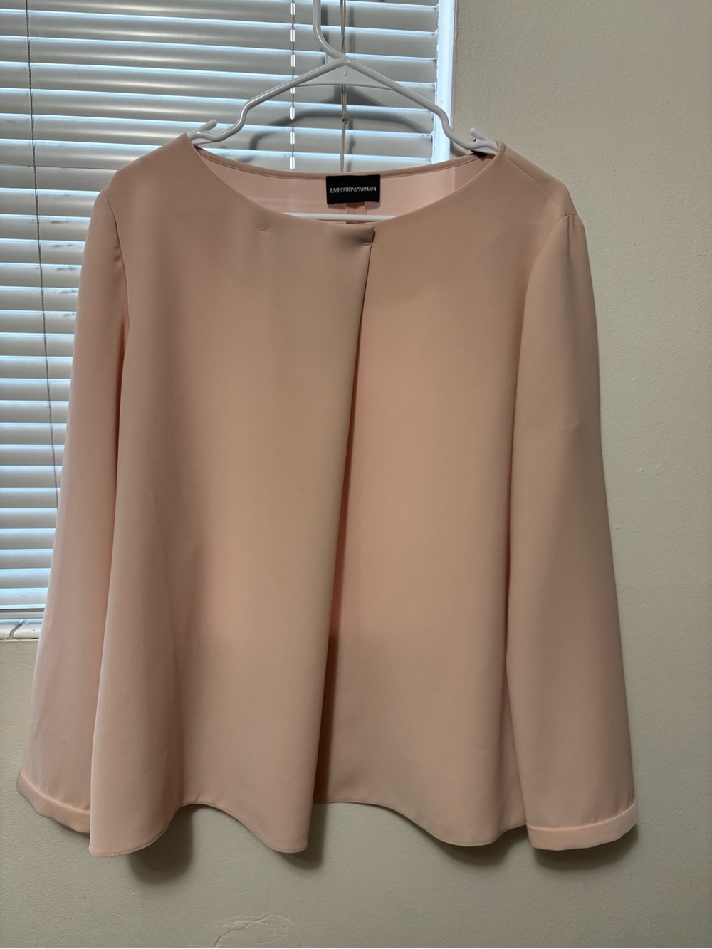 Emporio Armani Blush Pink Long Sleeve Round Neck Blouse